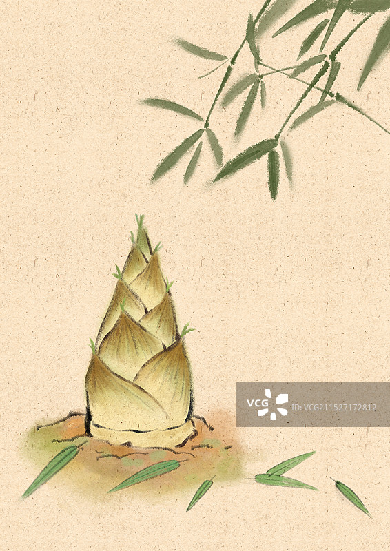 雨水节气国风插画图片素材