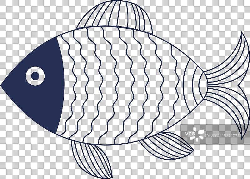 深蓝色装饰鱼图片素材