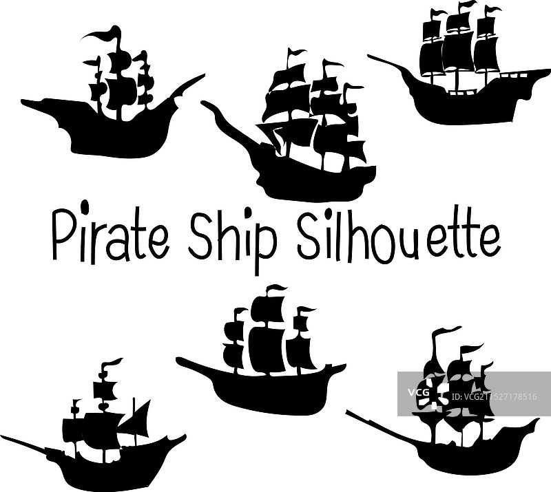 海盗船轮廓图片素材