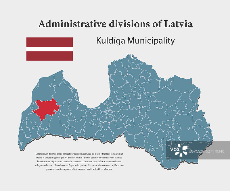 拉脱维亚库尔迪加市地图图片素材