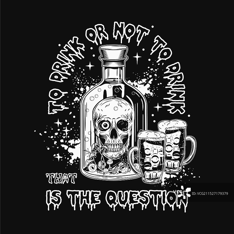 药剂骷髅啤酒杯标签图片素材