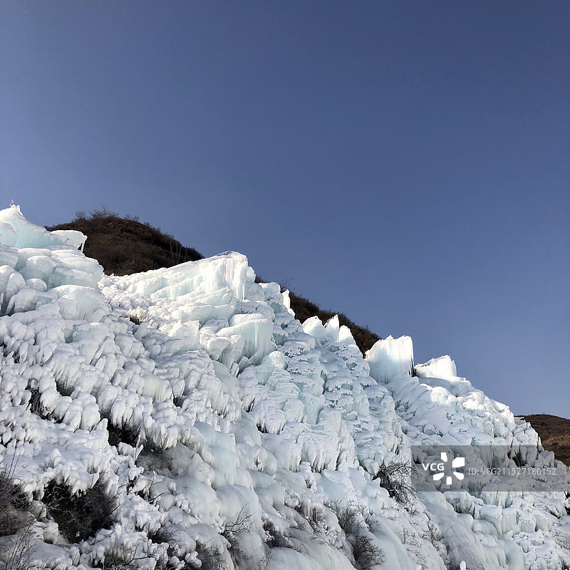 北京延庆 云瀑沟风景区 冰瀑布图片素材