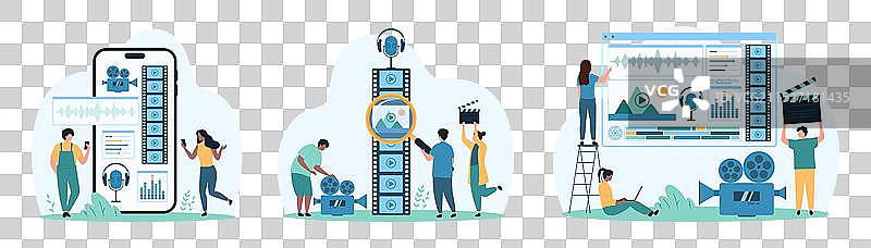 视频编辑影片蒙太奇小人素材图片素材