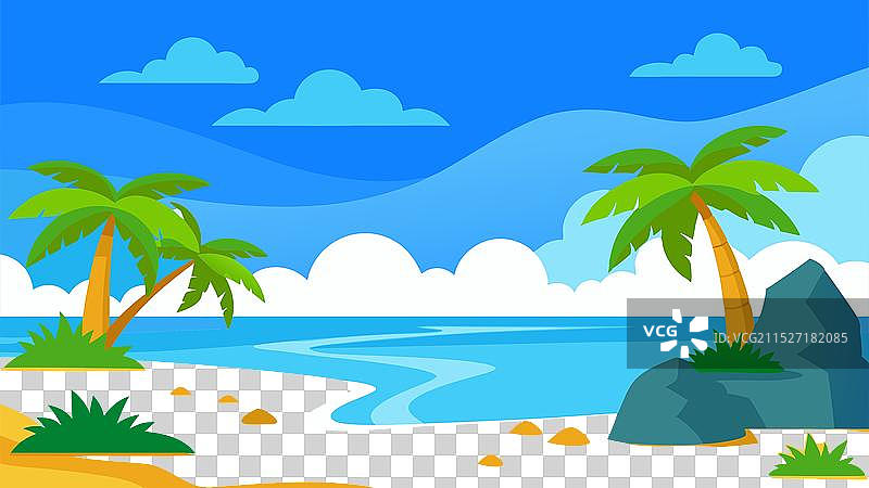 棕榈树海滩风景图片素材