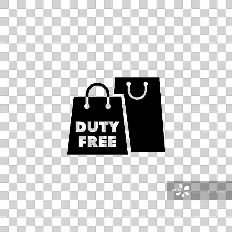 完美的免税购物袋优雅图标图片素材