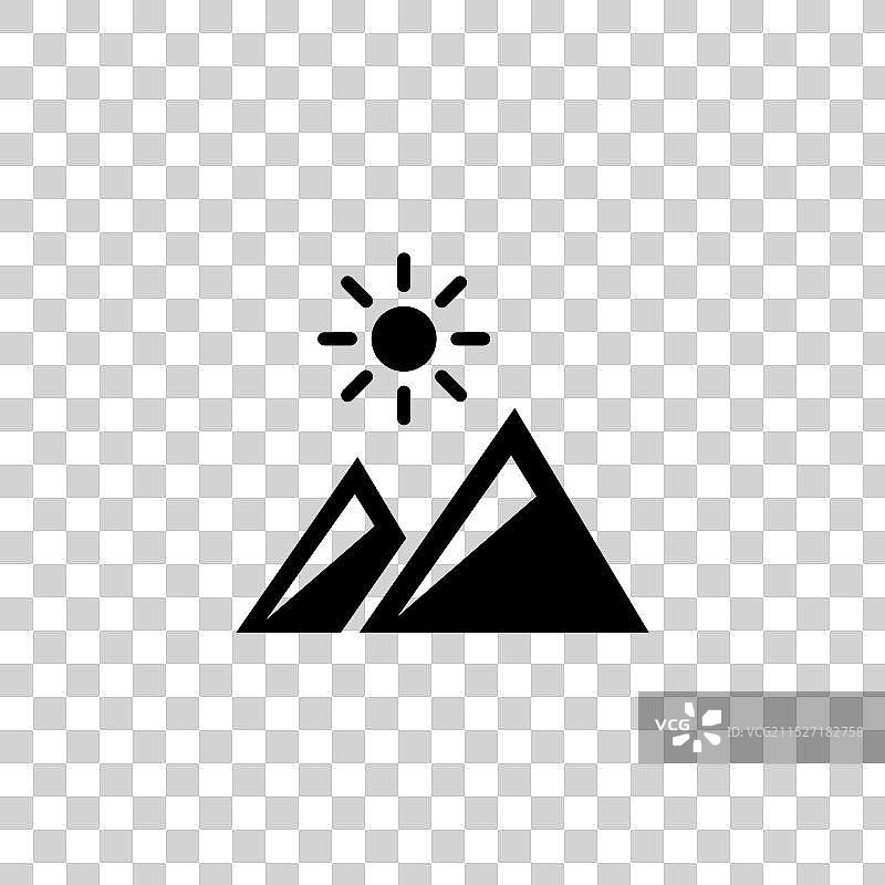 极简图标：太阳升起图片素材