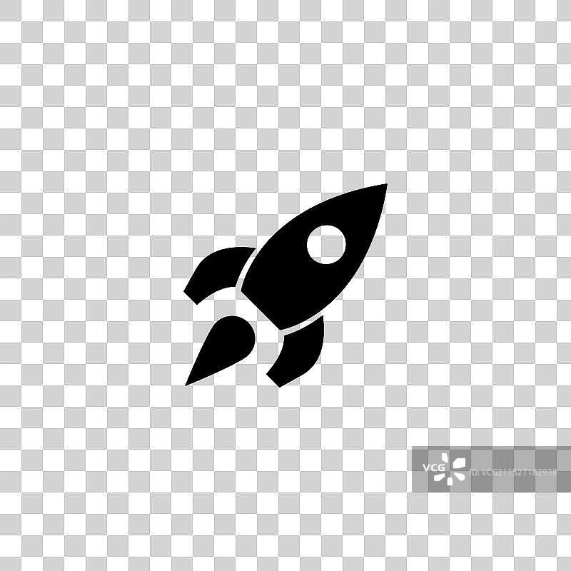 适用于现代设计的简约黑色火箭图标图片素材