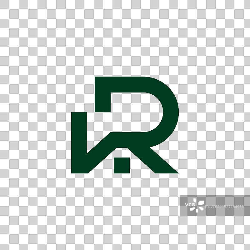 字母VR房屋形状简约几何标志图片素材
