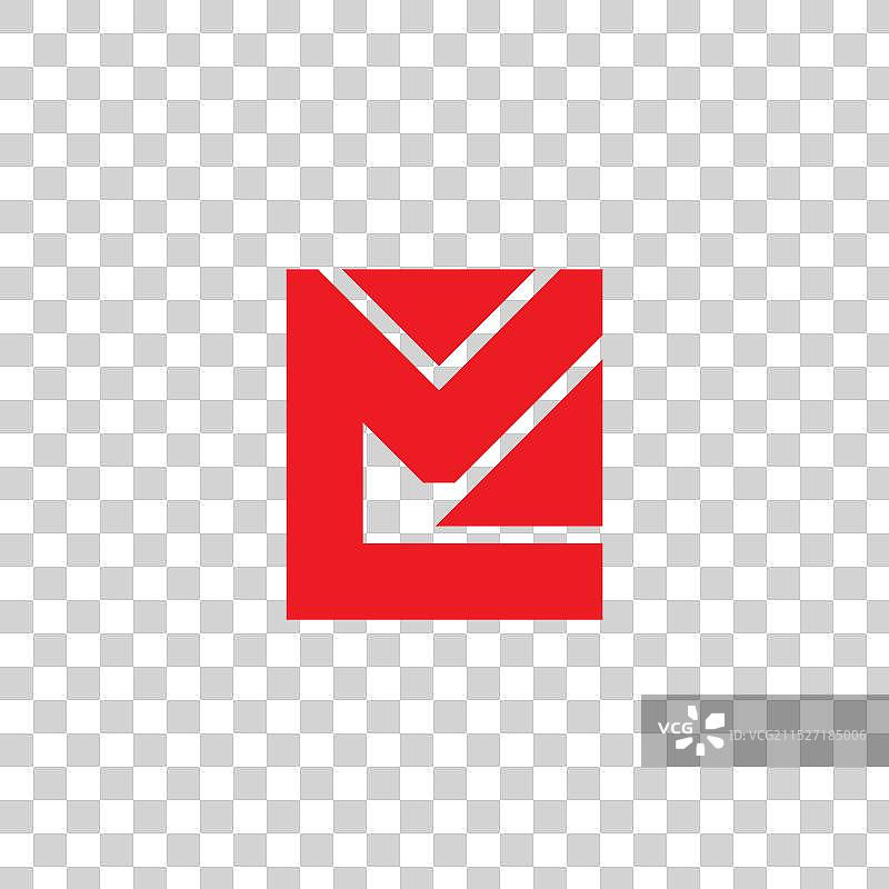 字母ML抽象方形简约几何标志图片素材