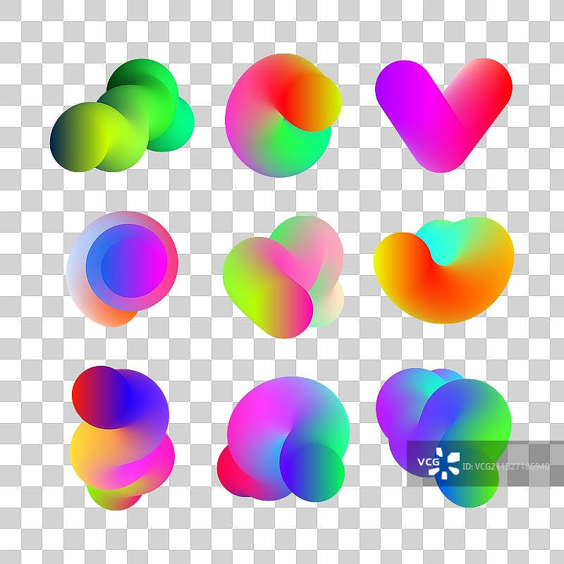 抽象3D流体形状彩色渐变图片素材