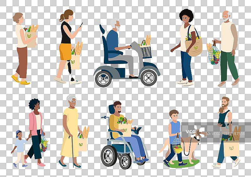 购物袋人群图片素材