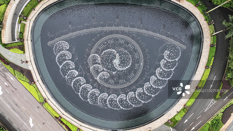 澳门永利音乐喷泉航拍图片素材