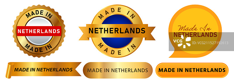 荷兰制造金色徽章印章图片素材