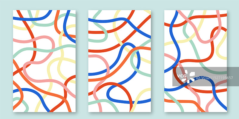 抽象手绘彩色线条海报图片素材