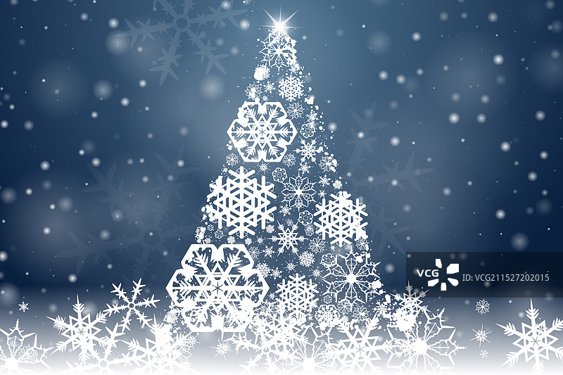 圣诞节背景：雪制大树图片素材