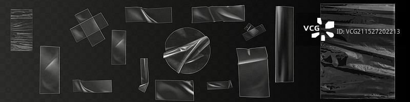 透明塑料胶带碎片图片素材