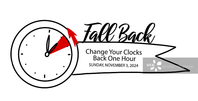 夏令时结束涂鸦通知提醒图片素材