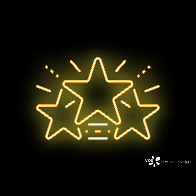 闪耀的三星霓虹灯图标图片素材