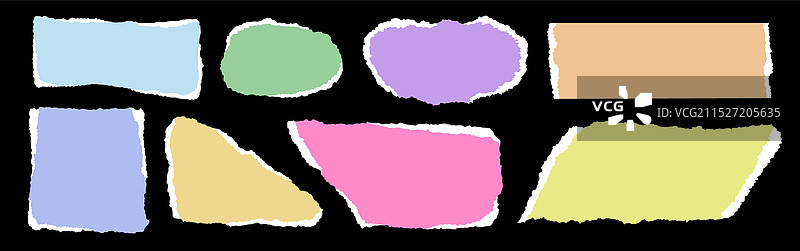 彩色撕裂纸片笔记本内页图片素材