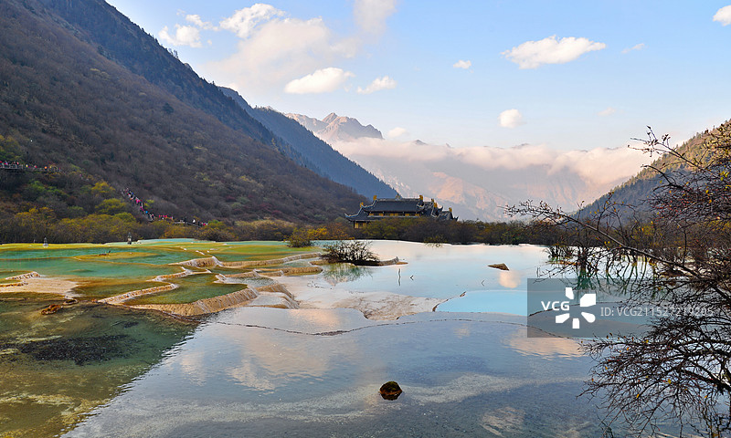 黄龙风景区的秋季风光，四川，九寨沟-黄龙风景区图片素材