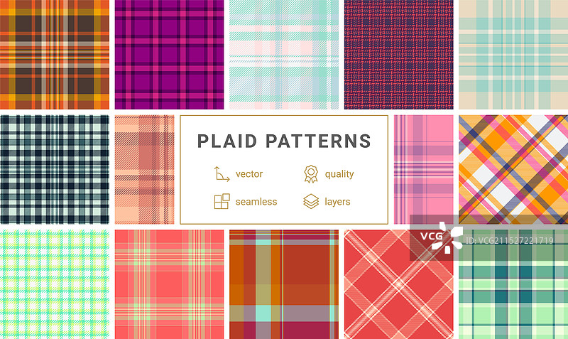 一套经典格子纺织品设计图片素材