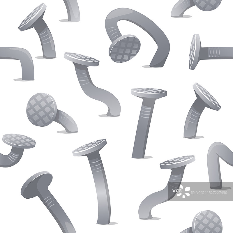 弯曲的钉子无缝图案金属图片素材