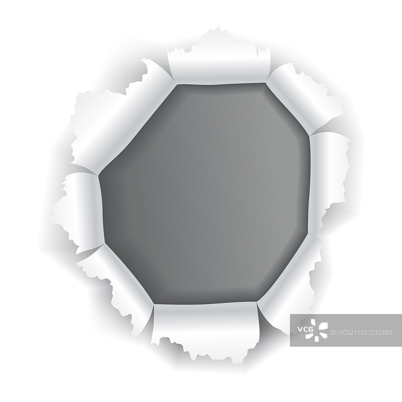 灰色撕裂纸张的破洞图片素材