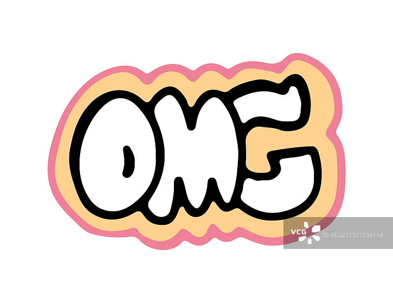 OMG 惊喜或震惊涂鸦标语图片素材