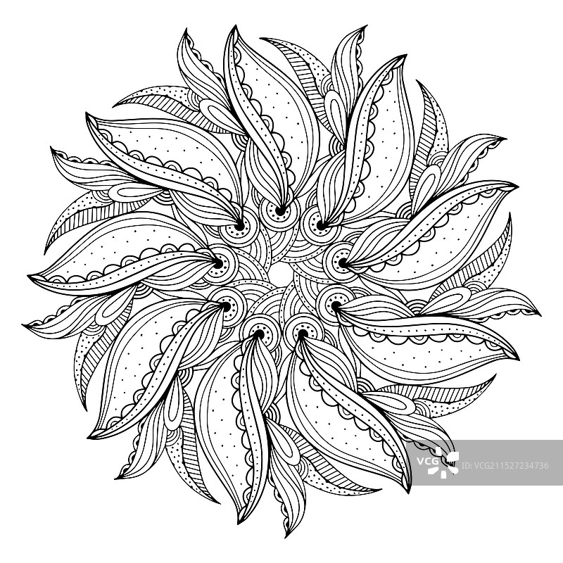 圆形装饰图案黑白图片素材