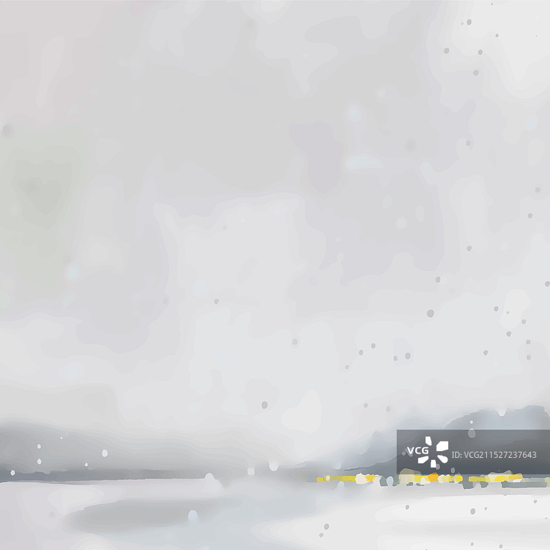 冬季水彩速写风景图片素材