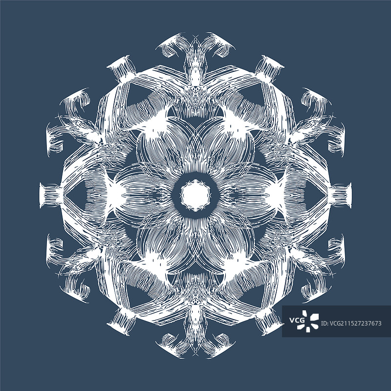 单色曼陀罗白色背景图片素材