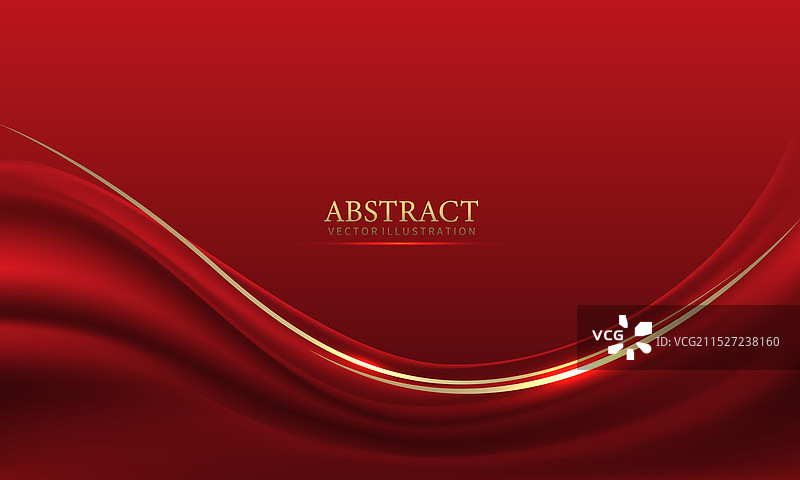 抽象红色金色光线奢华波浪曲线图片素材