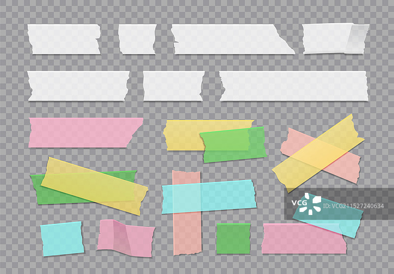 各种不干胶带撕裂片图片素材