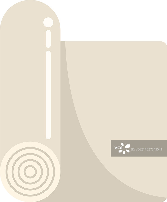 米色瑜伽垫用后卷起存放图片素材