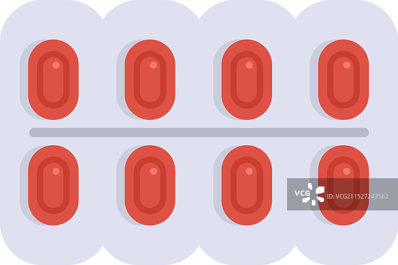 包含红色椭圆形药丸的泡罩包装图片素材