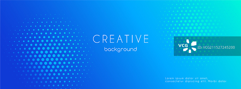 抽象半色调蓝色渐变长banner图片素材