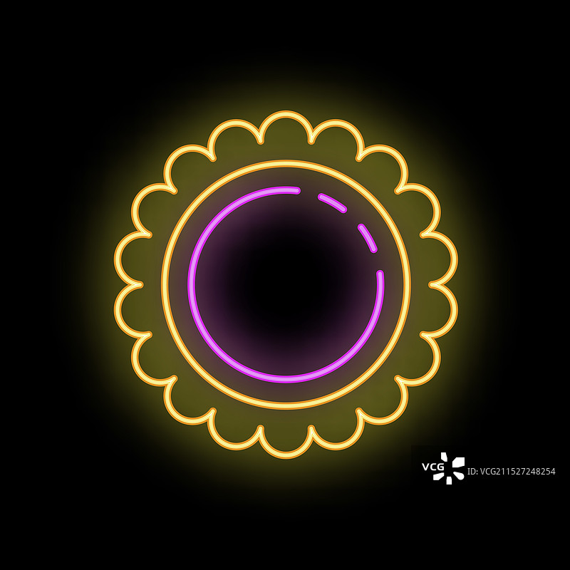 黑暗中发光的霓虹花朵边框图片素材