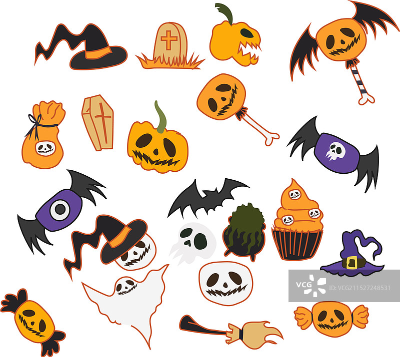 万圣节快乐套装图片素材