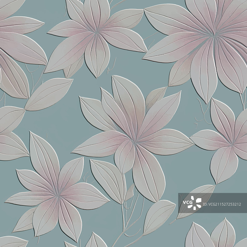 热带异域花卉纹理3D无缝贴图图片素材