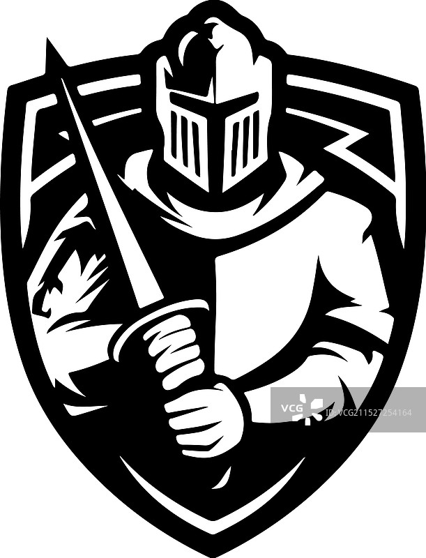 骑士头戴头盔手持剑图片素材