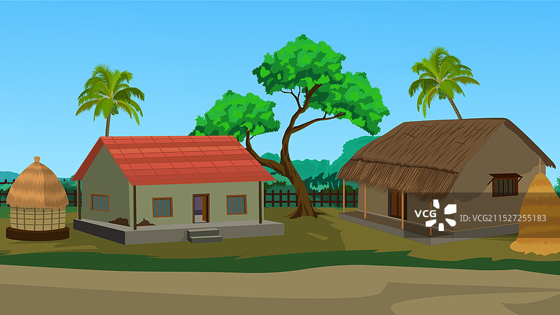 亚洲乡村景观：印度乡村道路图片素材