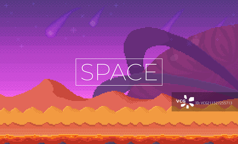 紫色天空和流星下的外星行星景观图片素材