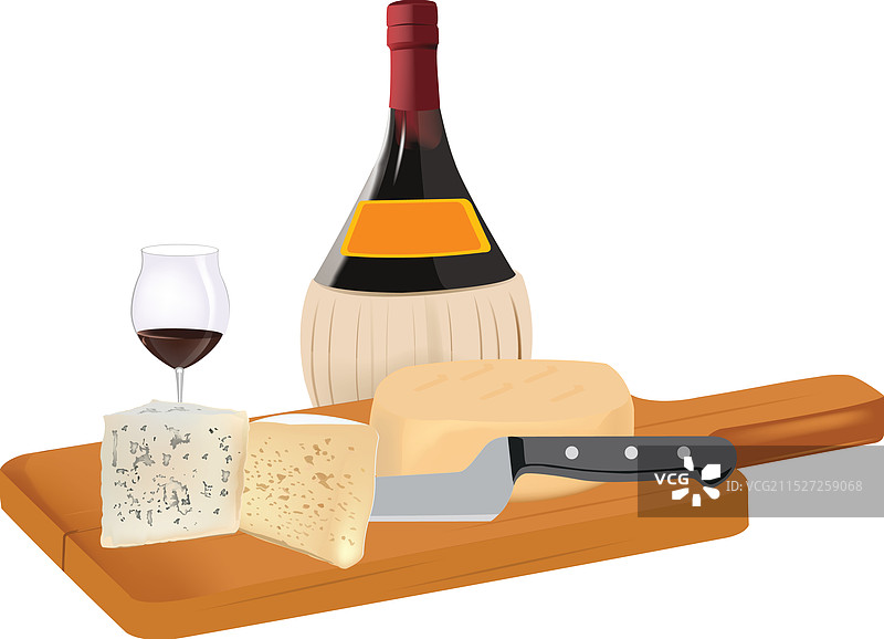 葡萄酒和奶酪美食图片素材