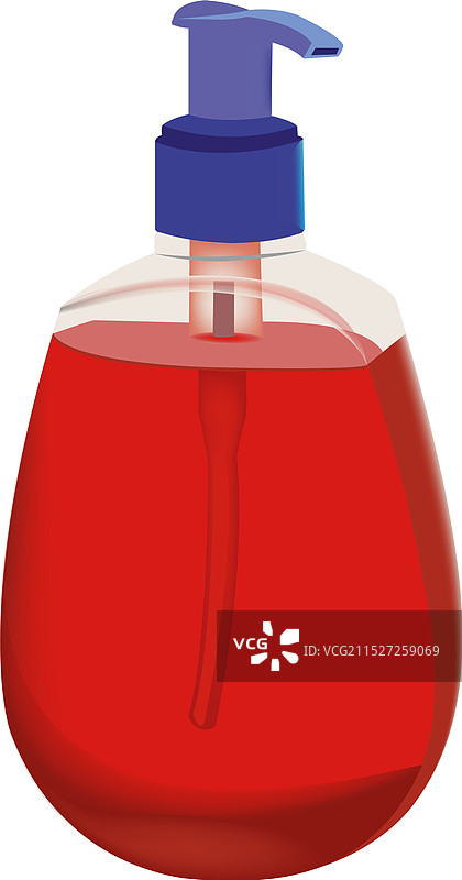 装有红色的塑料瓶分配泵图片素材