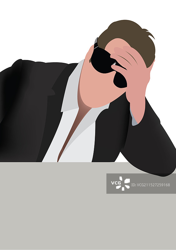 感到压力和失控的商人图片素材