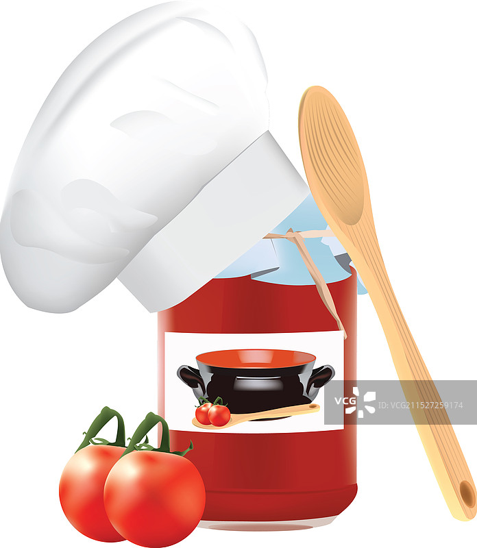 厨师帽自制番茄酱罐图片素材