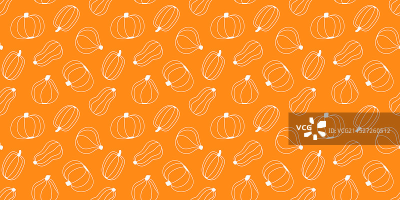 涂鸦南瓜轮廓无缝图案图片素材