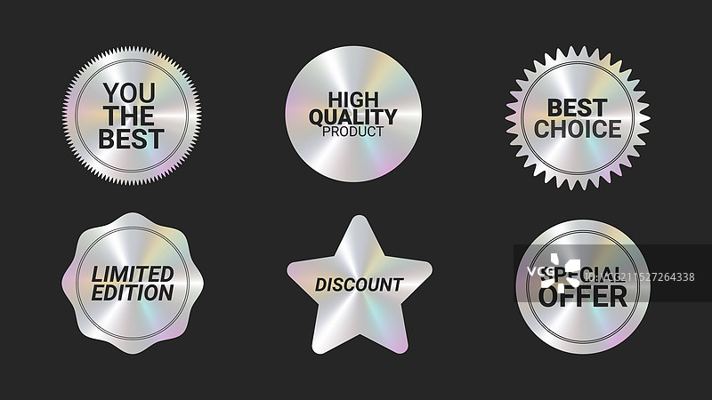 全息贴纸标志徽标标签颜色集图片素材