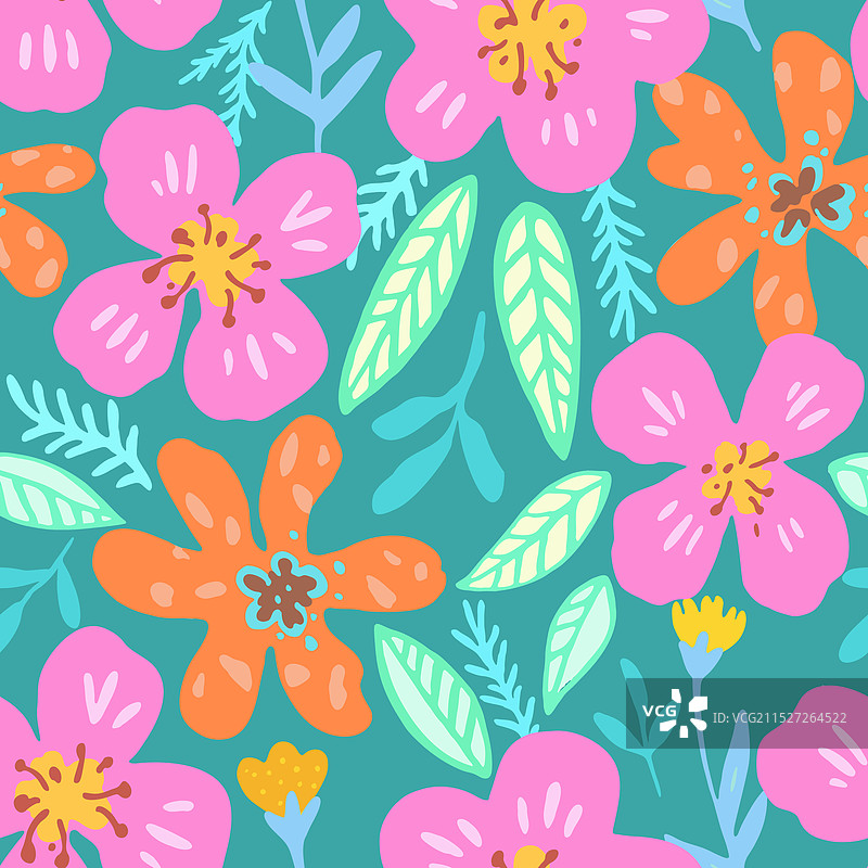 迷幻热带无缝图案图片素材