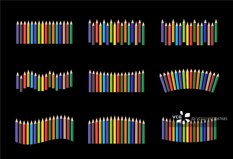 彩色铅笔文具设计图片素材